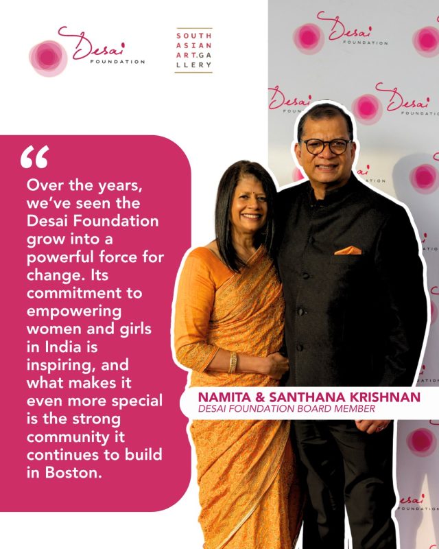 Some supporters show up for a season. Others spend years investing in community, culture, and connection, and Santhana and Namita Krishnan embody that spirit beautifully.

For the Desai Foundation, they have been longtime Board Members, dedicated champions, and a joyful presence at Lotus Festival year after year. Through South Asian Art Gallery, their generosity also extends to our annual auction, where they share beautiful works of art that enrich and inspire our community.

Beyond their support of the Desai Foundation, Santhana and Namita have helped strengthen and uplift the South Asian community through decades of leadership and service. Santhana has served on the boards of organizations including the American India Foundation Boston and TiE Boston, among many other civic and philanthropic initiatives that have shaped our community over the years.

Together, Santhana and Namita founded South Asian Art Gallery, creating a space to celebrate, preserve, and share the richness of South Asian art and culture.

We are deeply grateful for your partnership, leadership, and belief in what we are building together.

Thank you, Santhana and Namita. 💛

#DreamBeyond #LotusFestival #DonorSpotlight #DesaiFoundation #SouthAsianArt
