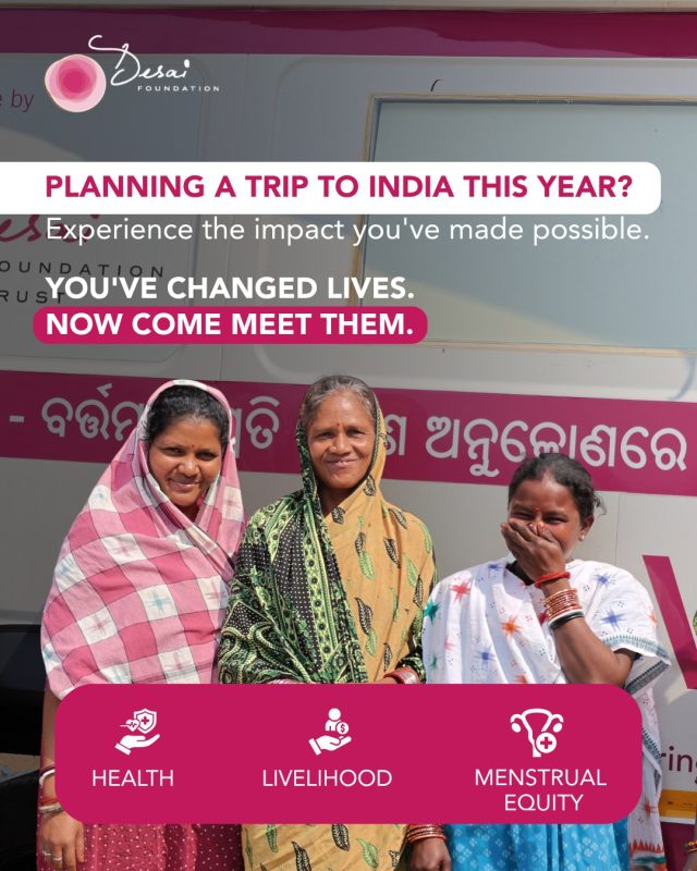 If you're planning a trip to India this summer, winter, or anytime in the coming year, we invite you to visit one of our program sites and meet the people whose lives are being transformed through health, livelihood, and menstrual equity initiatives.

Walk through a training center. Meet our beneficiaries. Hear their stories. See the change you've helped create.

Because some stories are best experienced in person.

Interested in scheduling a visit? Fill out the interest form in bio and our team will reach out to you!

Link is in the bio! 

#DesaiFoundation #SeeTheImpact #WomenEmpowerment #SocialImpact #RuralIndia #HealthEquity #MenstrualEquity #Livelihoods #Nonprofit #DreamBeyond #traveltoIndia #unflteredJourney