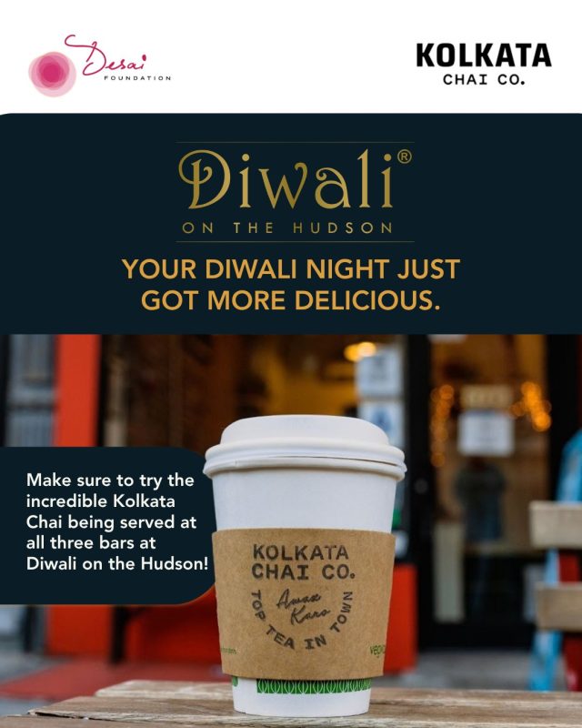 What’s Diwali without a warm cup of chai? ☕🪔

We’re excited to welcome back Kolkata Chai Co. to Diwali on the Hudson 2026!

Whether you're catching up with friends or taking a break from the dance floor, enjoy a delicious cup of @kolkatachaico, available at all three bars throughout the evening!
 
Join us for a night of music, food, culture, and community as we celebrate the Festival of Lights together. 🧡

📅 October 22, 2026
📍 HK Hall, NYC
⏰ 7 PM onwards

🎟️ Grab your tickets at the link in our bio. We can't wait to celebrate with you!

@anihustles | @ayanisdreaming 

#DiwaliOnTheHudson #DOTH2026 #KolkataChaiCo #DiwaliInNYC #DesaiFoundation