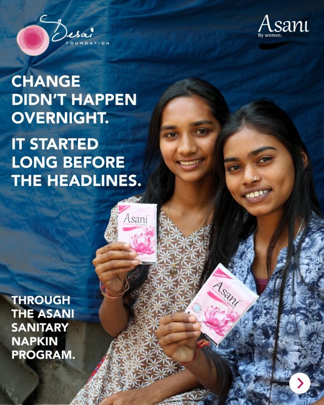 This Supreme Court ruling is the result of years of advocacy, grassroots leadership, and organizations working tirelessly to create change.
At the Desai Foundation, we’ve spent decades advancing menstrual health and dignity because lasting impact is built on trust, partnership, and persistence. Today’s progress reminds us that when communities come together, real change happens.

#MenstrualEquity #AsaniProgramme #SupremeCourtOfIndia #RightToDignity
#GirlsEducation #PolicyToPractice #MenstrualHealth #PeriodPoverty
#EducationForAll #Article21