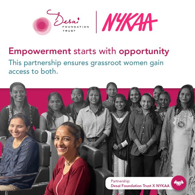 Beauty Meets Purpose 

We’re excited to announce a powerful collaboration between The Desai Foundation Trust and @mynykaa, rooted in a shared mission to uplift women and unlock their true potential.

Nykaa believes beauty is more than skin deep, it’s about confidence, independence, and self-expression. At The Desai Foundation, we believe in cultivating dignity through skill-building and opportunity.

Through this partnership in a pilot phase, we’re training 120 rural women in Navsari, Gujarat in beautician skills, entrepreneurship, and financial literacy. This is more than just training, it’s the start of careers, confidence, and community transformation.

Together, we’re driving change by building skills, unlocking potential, and empowering women at the grassroots.

#DreamBeyond #SkillTraining #WomenEmpowerment #BeautyWithPurpose #SkillDevelopment #CommunityProgram #DesaiFoundationTrust #Nykaa #CSRPartnership #UpliftingLives #India #cultivatedignity