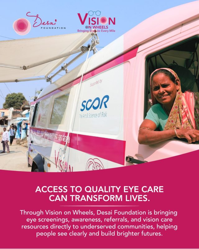 Millions of people across India live with vision challenges that can often be prevented or treated with timely care.

Through Desai Foundation Trust's Vision on Wheels program, we bring eye health screenings, awareness, referrals, and vision care resources directly to underserved communities, ensuring that access to sight is not determined by geography or circumstance.

Because when people can see clearly, they can learn more, earn more, and live with greater dignity and independence.

Together, we're helping communities see a brighter future.

#VisionOnWheels #DesaiFoundation #EyeHealth #VisionCare #CommunityHealth #HealthForAll #PreventiveHealthcare #AccessToCare #RuralHealth #Impact