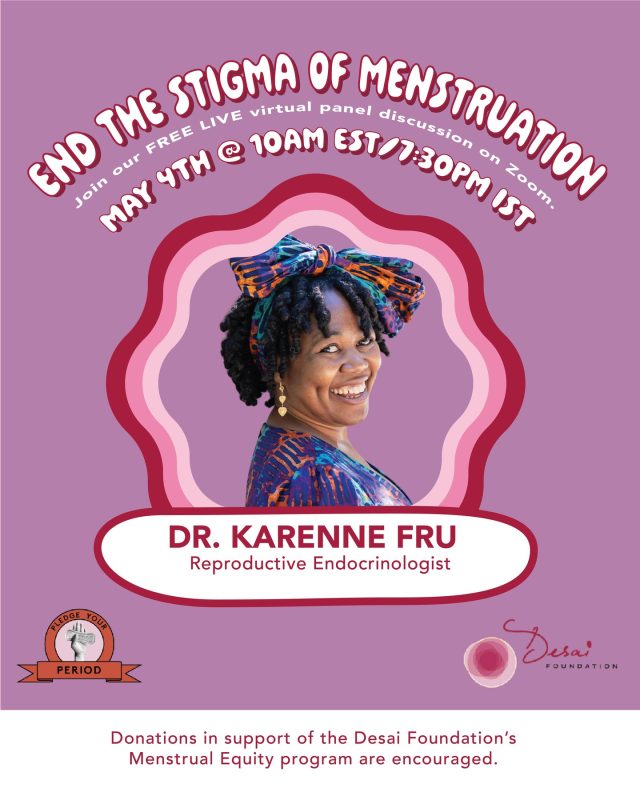 PANELIST #2 | DR. KARENNE FRU @munafertility 

Meet Dr. Karenne Fru, MD, dual board-certified Obstetrician-Gynecologist and Reproductive Endocrinologist, joining our End the Stigma of Menstruation panel on May 4th. 

Based in Atlanta, GA, Dr. Fru has spent over a decade helping patients achieve their reproductive goals with science-led, compassion-first care. 

Her specialty? Diagnosing and treating infertility, recurrent pregnancy loss, and other reproductive disorders,  and staying at the leading edge of her field so her patients receive the very best.

Tune in live - May 4, 2026 · 10AM EST / 7:30PM IST 
Register here- https://give.gofundme.com/PYPPanel26

A free virtual panel on the impact of menstrual health education 
Tag a friend who needs to hear this conversation.
#PledgeYourPeriod #EndTheStigma #DesaiFoundation #MHM #MenstrualHealth #ReproductiveEquity #WomensHealth #Fertility #DrKarenneFru #PanelDiscussion