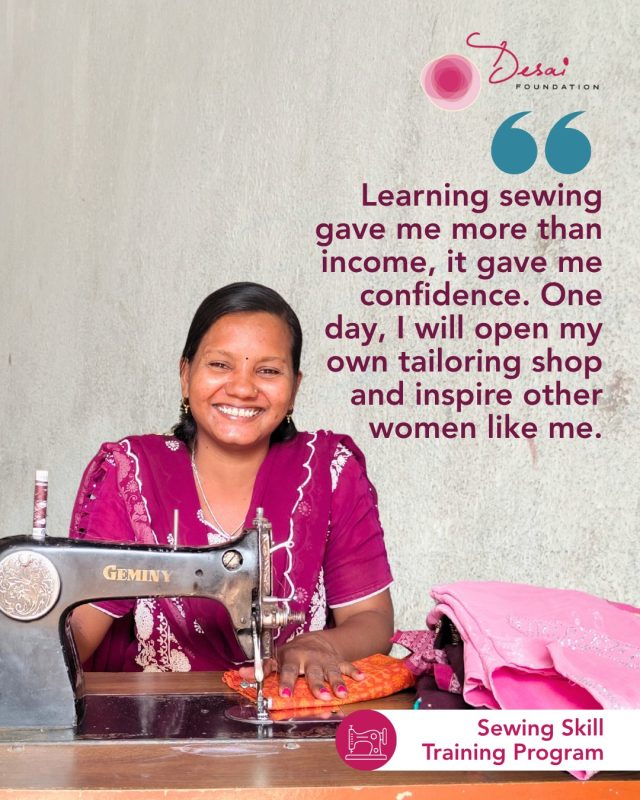 Bhanumati, from Balangir district, once spent her days entirely within the boundaries of household responsibilities. Like many rural women, she had the skills and the will to contribute, but lacked the opportunity to earn an income of her own.

That changed when she enrolled in the Sewing Skill Training Program conducted by Desai Foundation Trust. Over three months of hands-on training, Bhanumati learned tailoring skills that would soon reshape her future.

Soon after completing the course, she began taking stitching orders from women in her community. Today, Bhanumati earns ₹5,000–₹7,000 per month, providing steady financial support to her family. More importantly, she now experiences the dignity and confidence that come with financial independence.

Living with her parents, brother, and sister-in-law, Bhanumati no longer has to depend on others for her personal needs. She takes pride in contributing to household expenses and being a source of support for her family.

Empowered by her skills and growing confidence, Bhanumati now dreams of opening her own tailoring shop in her village. She hopes her journey will inspire other women in Mahimunda to believe in their potential and take steps toward self-reliance.

Bhanumati’s story is a powerful reminder that when women are equipped with the right skills and opportunities, they don’t just earn a livelihood, they stitch together a stronger, more hopeful future for themselves and their communities.

#WomenEmpowerment #womenleaders #desaifoundation #desaifoundationtrust #livelihoodskill #skilltraining #casestory #impactfulstory